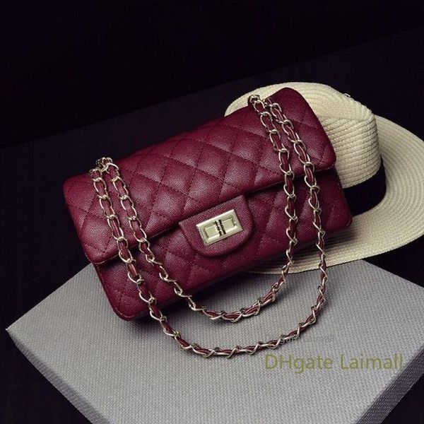 

quality luxury shoulder bags sheep skin stripped long braided chain classic shoulder bags woman designer leather handbags caviar pattern