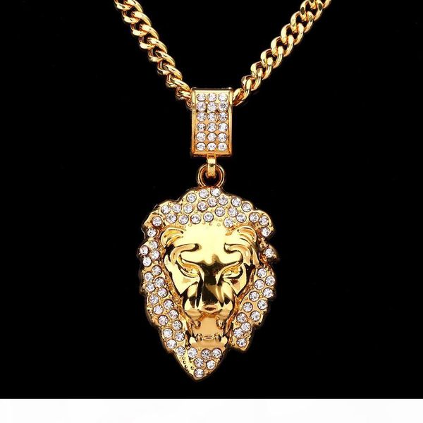 

Europe And The United States New Ultra-Flash Drilling Lion Head Hip-Hop Necklace Jewelry Lion Head Necklace Hip-Hop Fashion Pendant