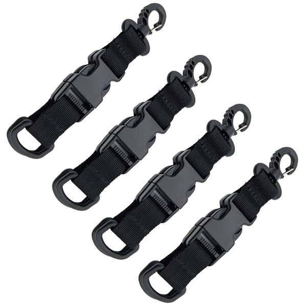 

4x backpack nylon webbing strap buckle d ring hook carabiner keychain