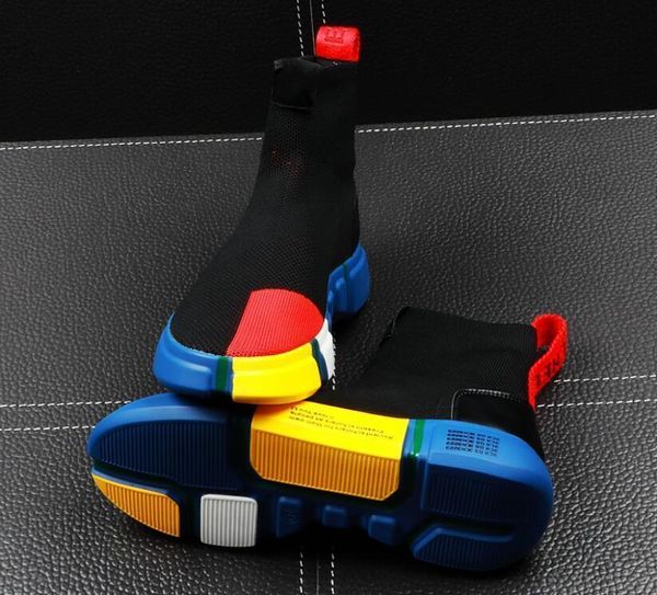 

summer men's high socks shoes hip hop trend men's shoes mesh mens casual shoes men's sneaker youth ankle bootsl30, Black