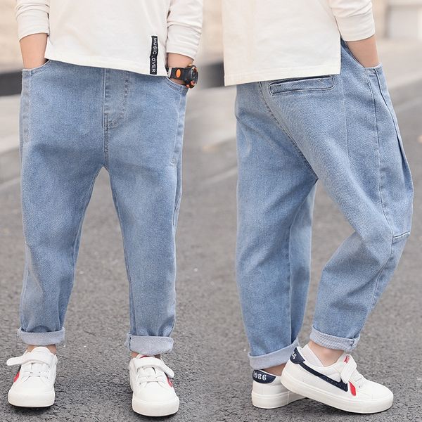 

весна мальчиков весна осень 2020 новый модный брюки западный стиль свободный харлан редиса папа брюки и джинсы брюки и джинсы, Blue