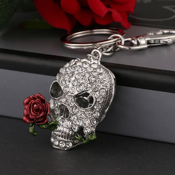 

fashion hollow out design of car key chain bag skull skull pendant ysk081, Silver