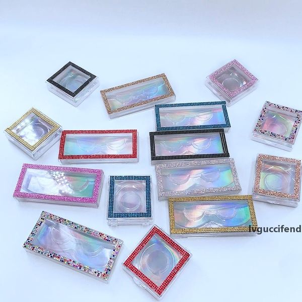 

glitter rhinestone lash case 3d mink eyelashes empty custom packing boxes glitter rhinestone lashes cases without eyelash gga3220