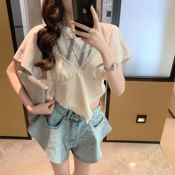 

2020 spring summer autumn new women fashion casual cute shorts outerwear woman female ol 2 piece set fq78, Gray