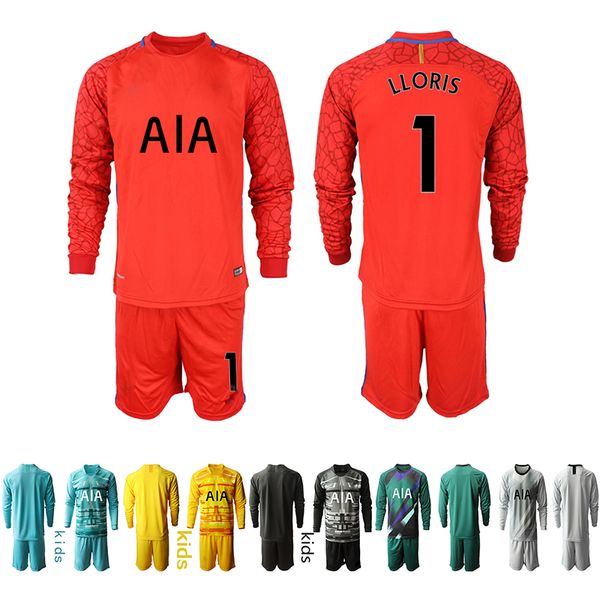 

kids long sleeve soccer jersey childrens goalkeeper football kit jersey lloris tottenham kids home away kit sets uniform 2020 2021