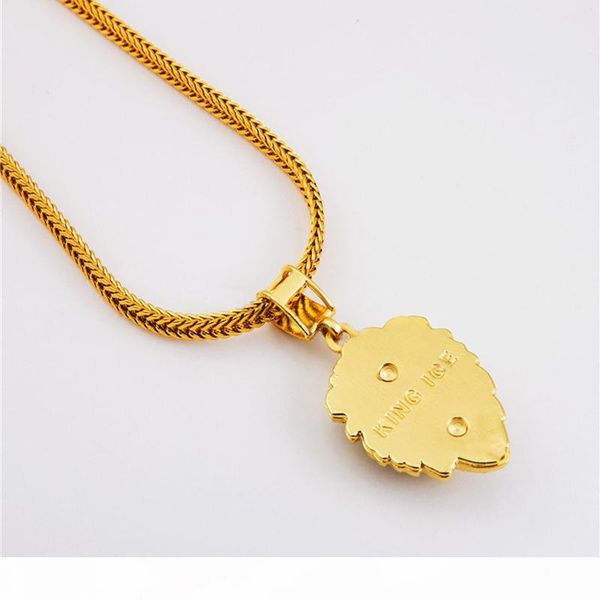 

hip hop lion king crystal rhinestone pendant 18k gold plated long chain necklace hipster street dance hiphop jewelry men women high quality, Silver