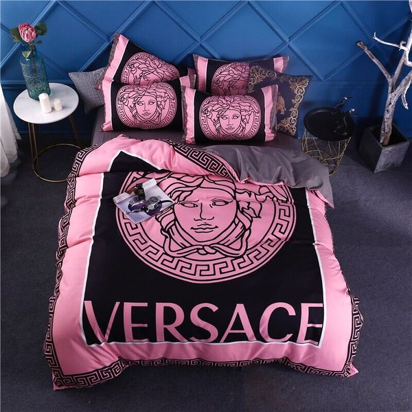 

v designer bed comforters sets king size pink head logo designer pillow cases bed sheets fashion designer bedding sets