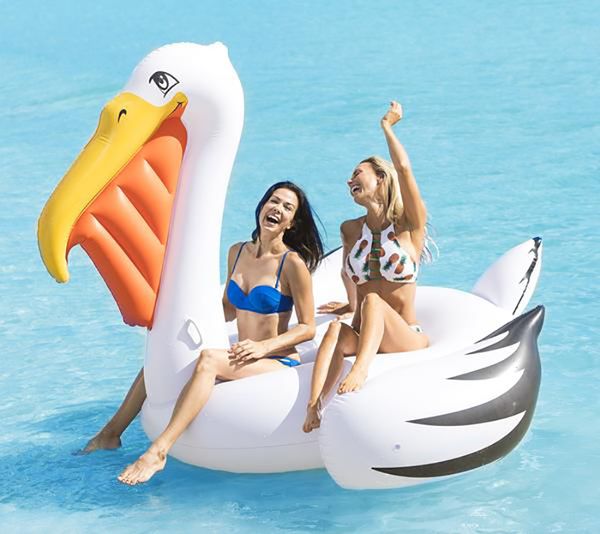 

поплавок 210см гигантский надувной бассейн pelican новинкам пляж игрушки ride-on swan life buoy плавание ring fun водный спорт для взрослых