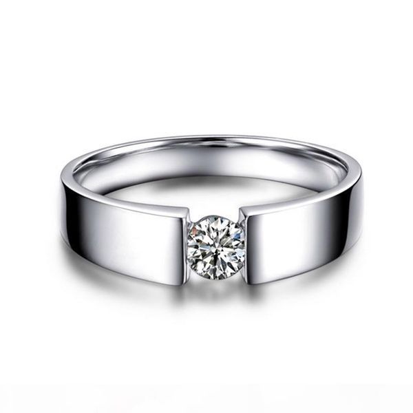 

f 100 %original solid 925 silver rings set 6mm 1ct cz diamant engagement rings jewelry wedding rings for women and men d10, Slivery;golden