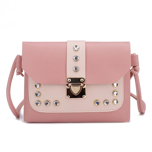 

2020 women handbagswomen hit color rhinestone shoulder bag solid color casual messenger bag womens handbags hasp 932842