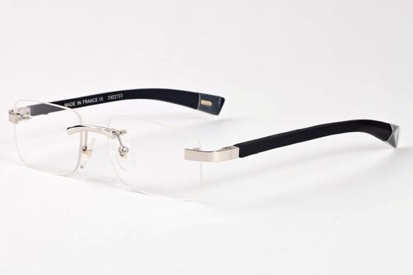 

brand designer wood sunglasses men women buffalo horn metal gold silver rimless sun glasses with case oculos de sol feminino, White;black