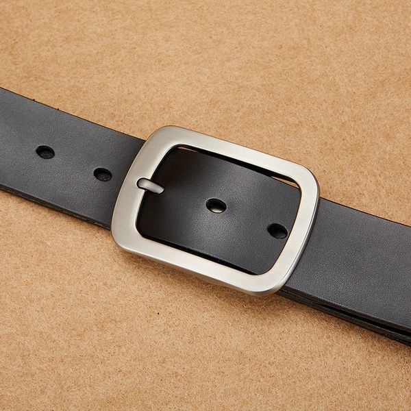 

old wheel men's head layer cowhide korean casual all-match belt vegetable tanning leather leather belt, Black;brown
