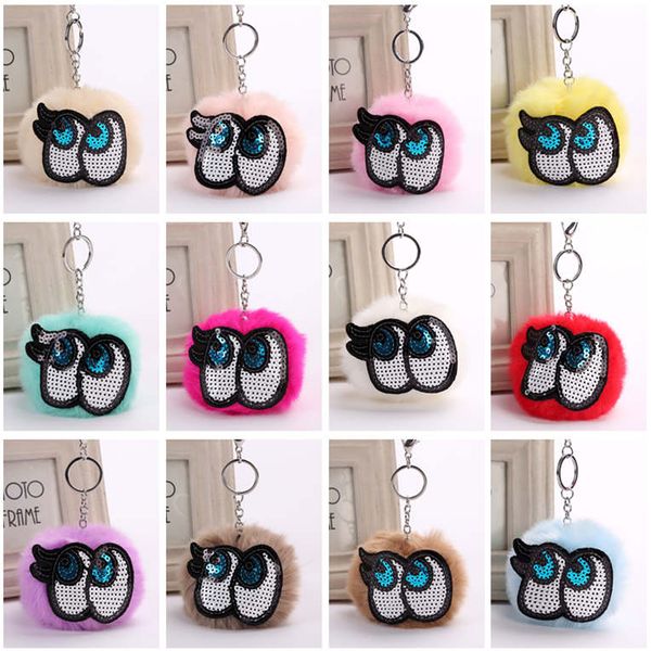 

dhl epacket свободной перевозки груз 10 см имитации кролика лисица мяч брелок сумки кулон брелок заказ dmkr372 смеси брелок кольцо для ключе, Slivery;golden