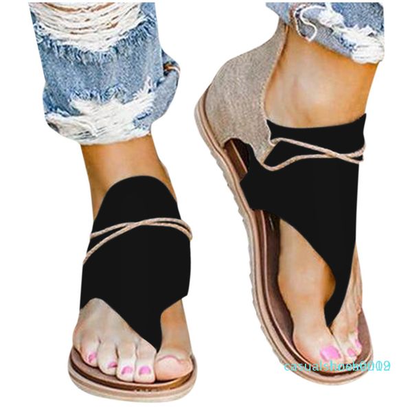 

bohemian women summer footwear non-slip breathable flat flip flops woman shoes large size sandals women 2020 mx200407 c09 l12, Black