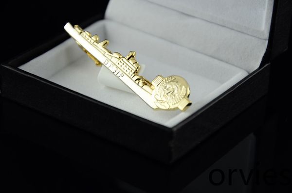 

2020 tie clip ship shape aircraft carrier collar clip tie decoration, Silver