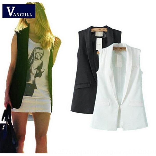 

yqyjq 2020 new solid color mid-length slim fit fashionable back 2020 vest new women's solid color mid-length slim fit fashionable women, Black;white