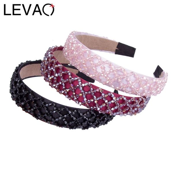 

hair accessories levao 3 cm wise beaded crystal hairband for women weave beads bands hoop headwear bezel girls headband ornament