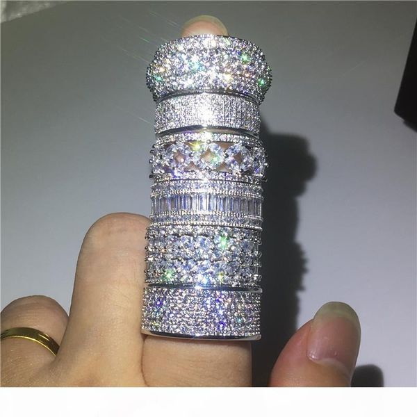 

e choucong 6 styles charm promise finger ring 925 sterling silver diamond engagement wedding band rings for women men jewelry, Slivery;golden