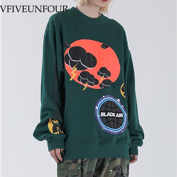 

vfive unfour autumn winter harajuku creative print sweatshirts hoodies streetwear hip hop pullover hooded 2020 casual, Black