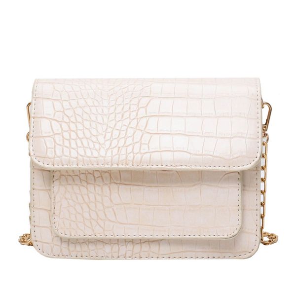 

fashion chain women's handbags crocodile pattern pu leather flap bags for women 2020 simple wild small shoulder crossbody bags