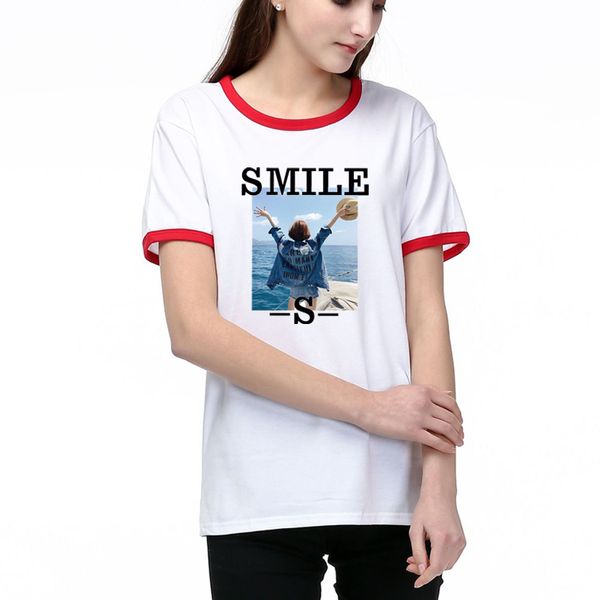 

women designer t shirts summer fashion lady tees breathable short sleeves pattern printed tees shirt cotton blend 32, White