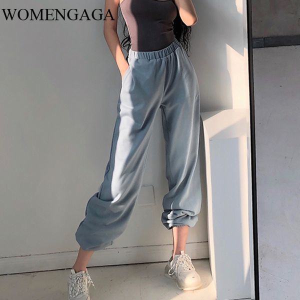 

europe high waist versatile sports leisure loose casual solid color harem pants feet trousers vintage tide bnxl, Black;white
