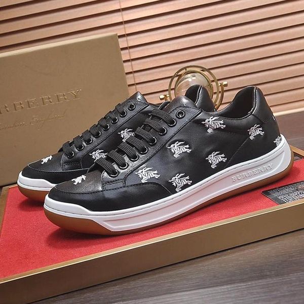 

fashion mens shoes perforated logo leather sneakers luxury sports shoes footwears zapatos de hombre mens shoes sports bvrbery fast ship