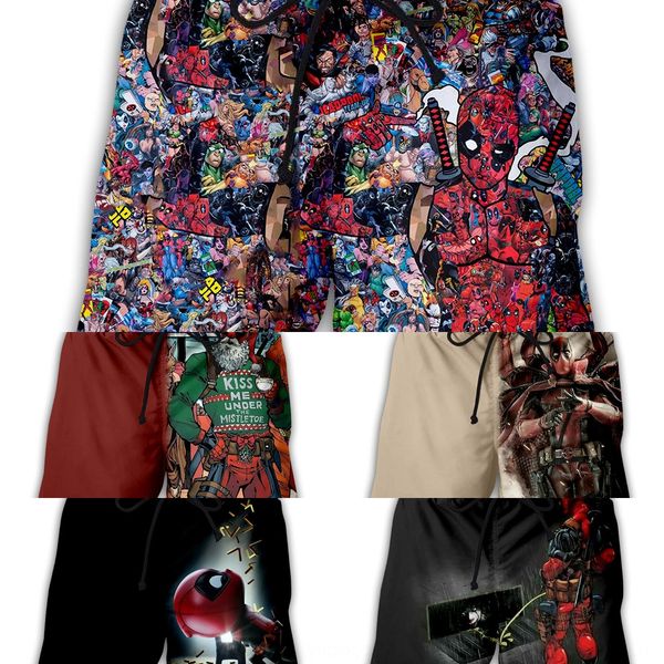 

3d printed men's deadpool shorts loose casual shorts beach pants men's beach pants