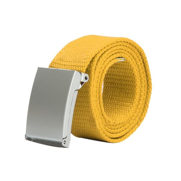 

men women boys plain webbing cotton canvas metal buckle belt 10 colors, Black;brown