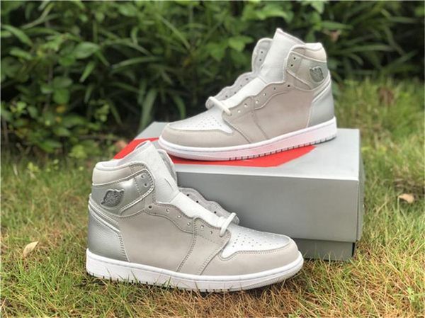 

2020 authentic 1 high og japan 2001 2020 co .jp basketball shoes neutral grey white metallic silver 1s outdoor shoes size 7 -13, Black