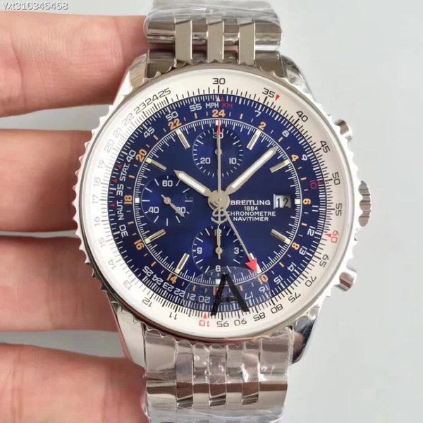 

in 2020, jf fine seven-pin gmt aviation timepiece 7750 movement brand male watch fine steel watchband designer watch waterproof wristwatches, Slivery;brown