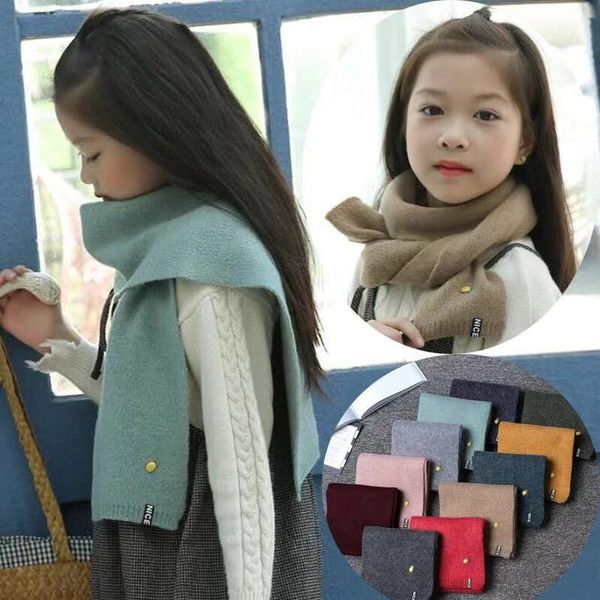 

children's solid color wool boysand girlsknitted baby's korean warm scarfscarf scarf warm small pineapple collar season, Red;brown