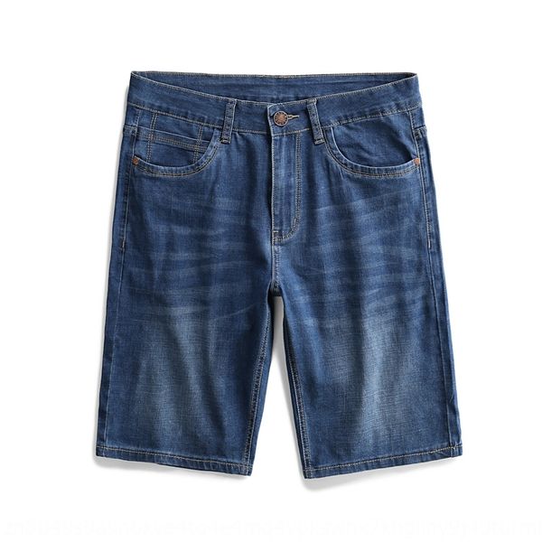 

loose large size pantsshorts casual pants denim shorts men's clothing fat european style straight cat beard 5-minute casual pants, Blue