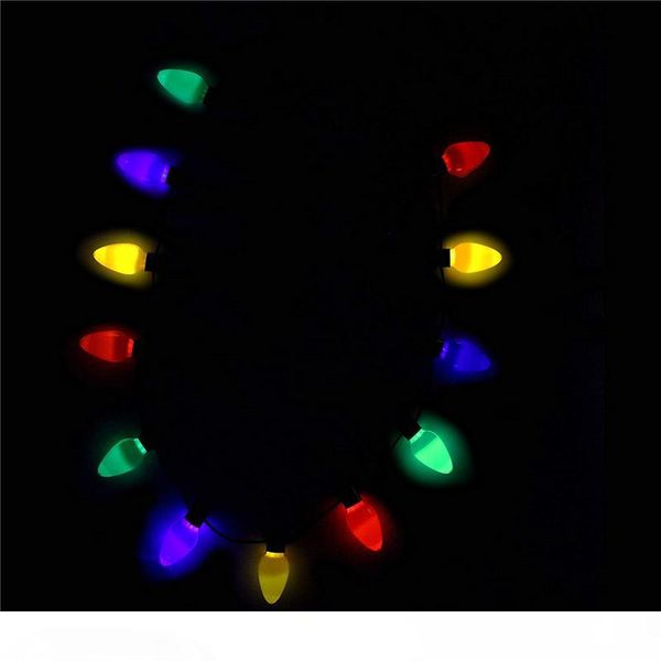 

led christmas bulb festival necklace led light up plastic flashlight party favors 12 led bulbs for adults kids lamps