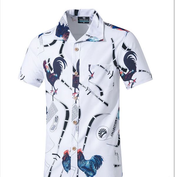

Mens Tops Short Sleeve Shirts Hawaiian Style Fashion Shirt Fast Drying Soft Plus Size Asian Size M-5XL Summer Casual Floral Beach Shirts