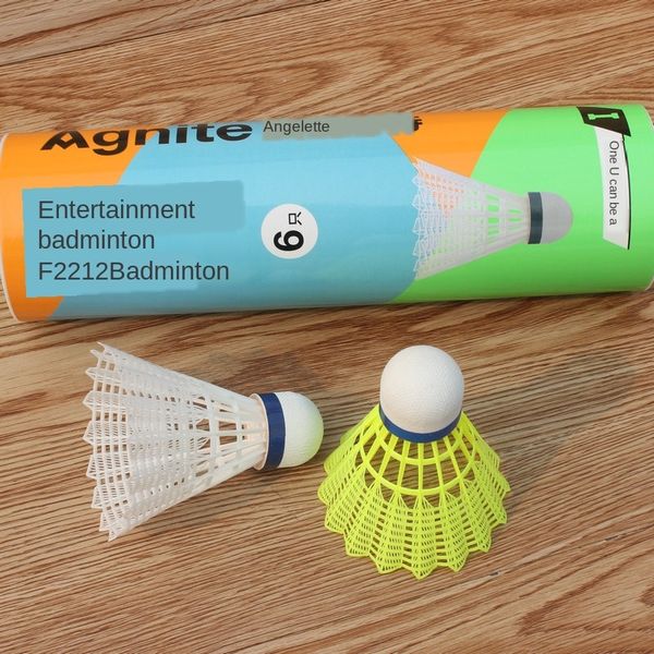 

deli f2212 angernette wool ball badminton 6 pack nylon student plastic color training badminton resistance