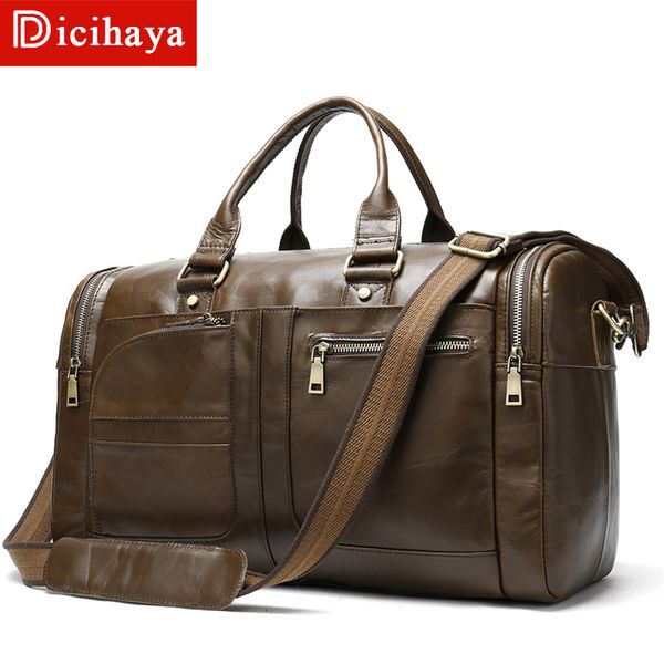 

diciyaha genuine men's briefcase messenger bag cowhide leather male dual function lapbags genuine leather bag office totes