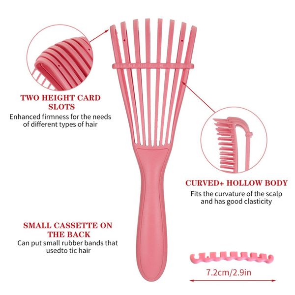 

hair eight claws comb shun hair anti-knot plastic massage comb ribs shape comb. in stock, Silver
