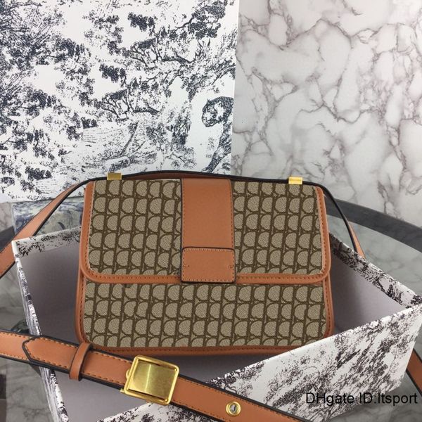 

fashion luxury woman designer handbag leather canvas combination high-level retro flip bag messenger messenger bag small shoulder bag wallet