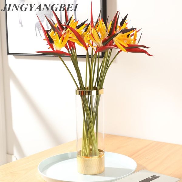 

paradise bird orchids branch real touch latex artificial flower wedding flowers floral party home decoration