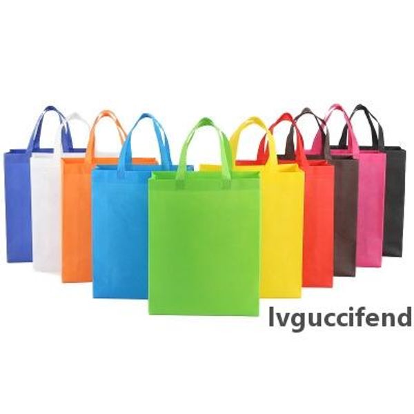 

non-woven bags eco friendly shopping bag party gift tote bags with handles goodie rainbow colors treat bag for party favors 11 colors