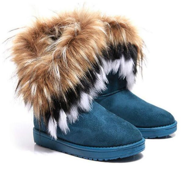 

akexiya winter new women snow boots fashion thickened in tube cotton boots women non-slip fur fur ladies snow, Black
