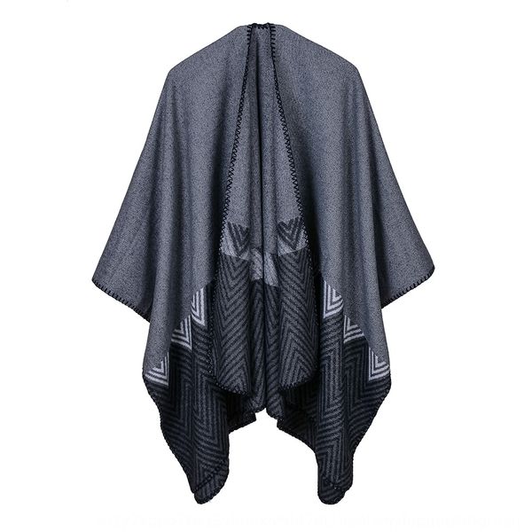 

to1z7 gradient split shawl lengthened thickened cashmere ethnic style travel gradient split shawl lengthened thickened cashmere scarf diamo, Blue;gray