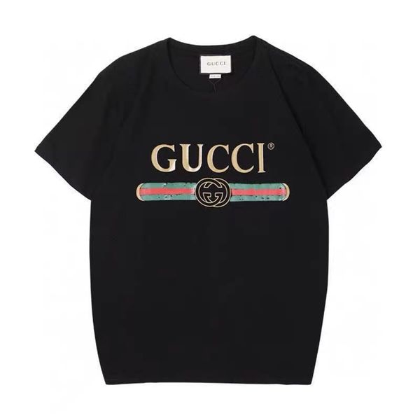 

2020 европейская весна и лето цвет письмо printed дышащий t-shirt men's конструктора высокого качества вскользь blended черный t-s # qa419, White;black