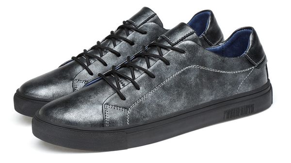 

2020 весна лето мужчины натуральной кожи повседневной обуви lace-up квартира коровьей streetwear walking дышащего мужчина для обуви d331, Black