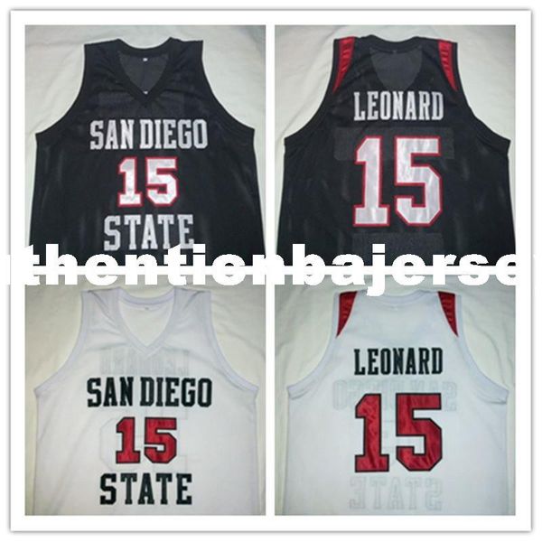 

custom kawhi leonard san diego state black white basketball jersey embroidery stitched customize any size and name, Gray