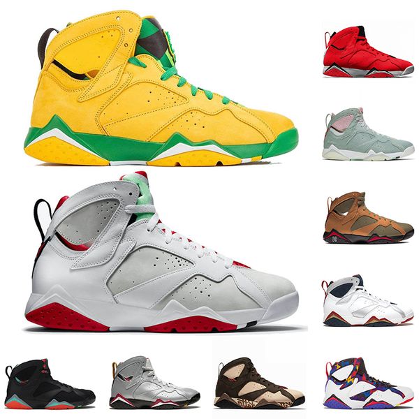 

retro mens oregon ducks hare 7 basketball shoes jumpman 7 7s patta sweater olympic raptors ray allen trainers athletic sneakers, White;red