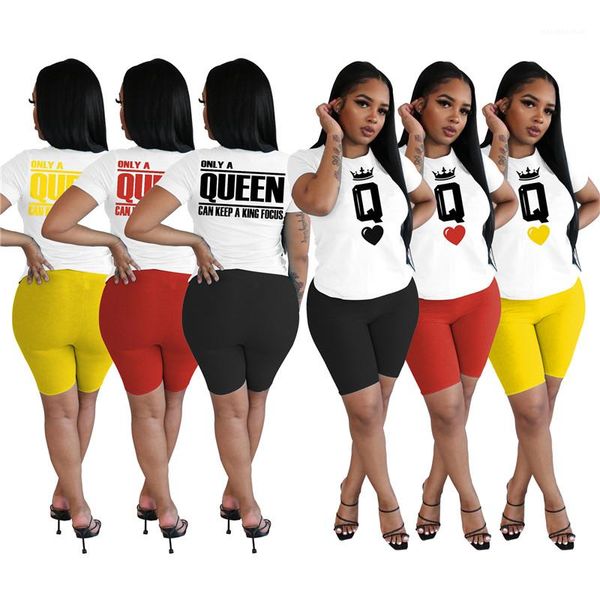 

designer two piece set fashion letter print womens tracksuits summer tight short sleeve shorts crew neck women, Gray