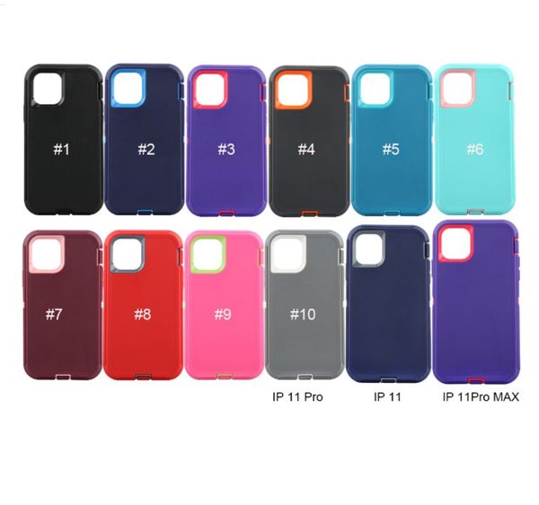 

28colors for iphone 11 pro max x/xs max xr 7 8 plus hybrid robot crashproof waterproof defender case with belt clip