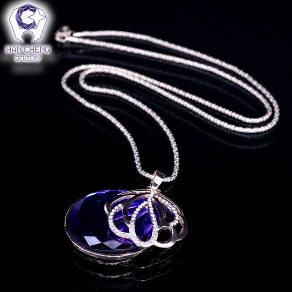 

fashion hollow leaves rhinestone created crystal necklaces & pendants plated gold chain long statement necklace women jewelry, Silver